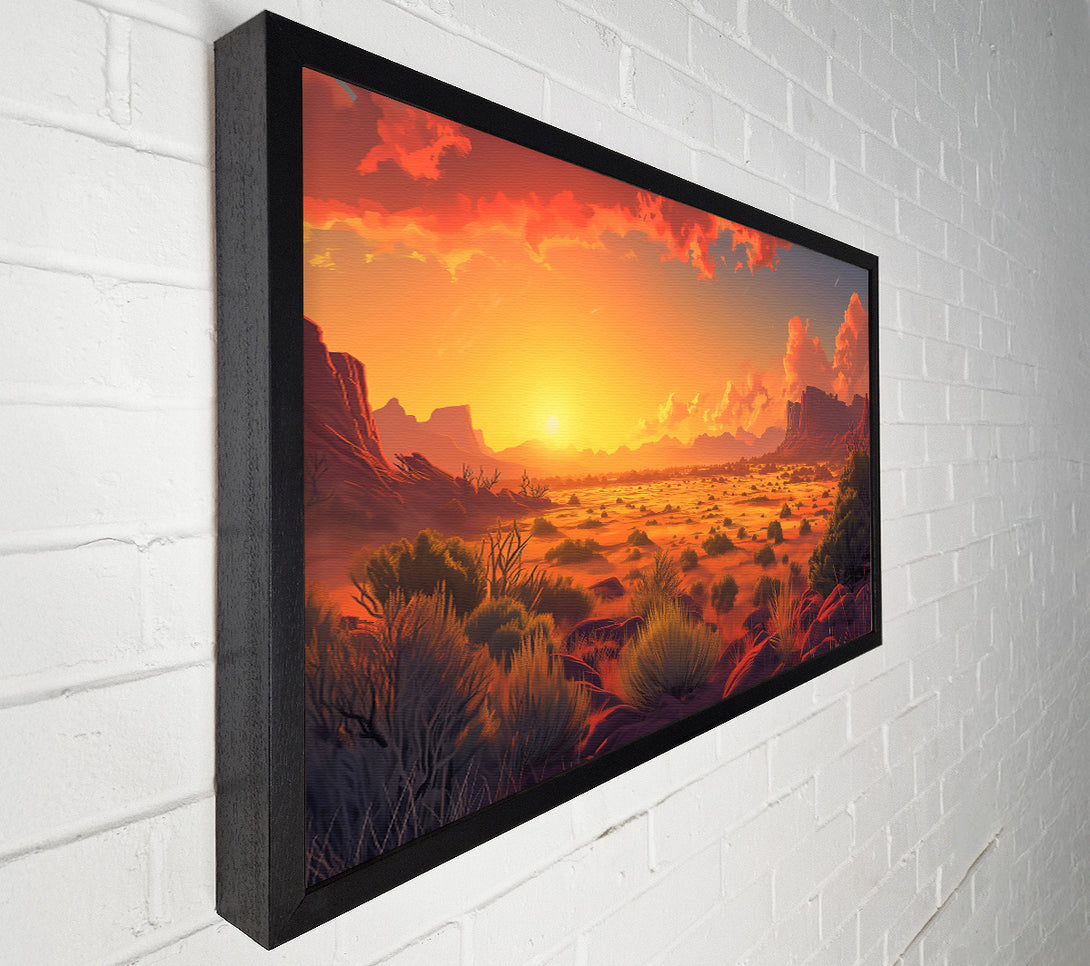  A Canvas Print of Golden Desert Sunset Canvas Print