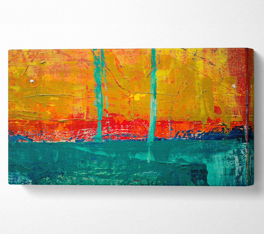  A Canvas Print of Teal Sunset Hues Canvas Art