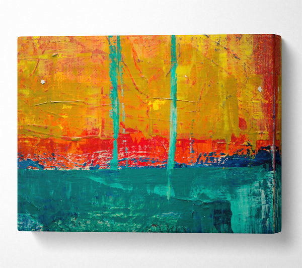  A Canvas Print of Teal Sunset Hues Canvas Art