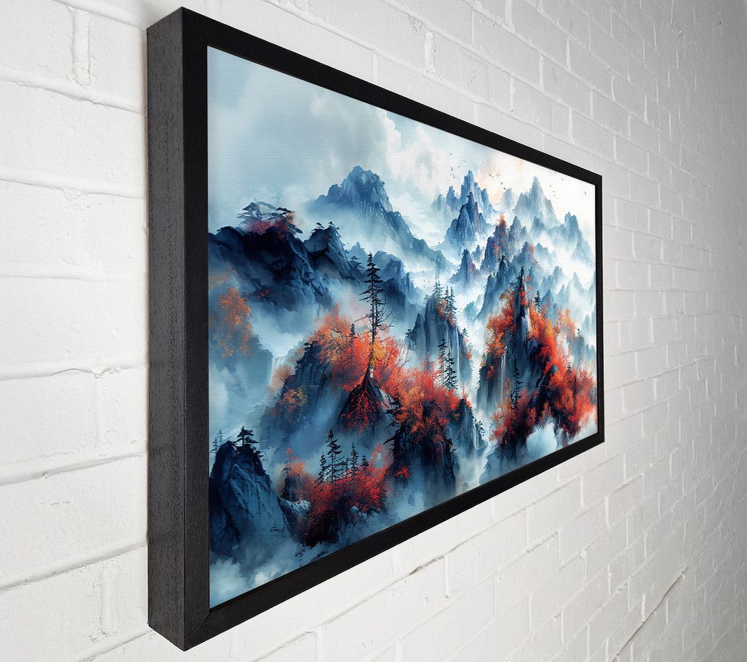  A Canvas Print of Azure Peaks In Crimson Canvas Wall Art