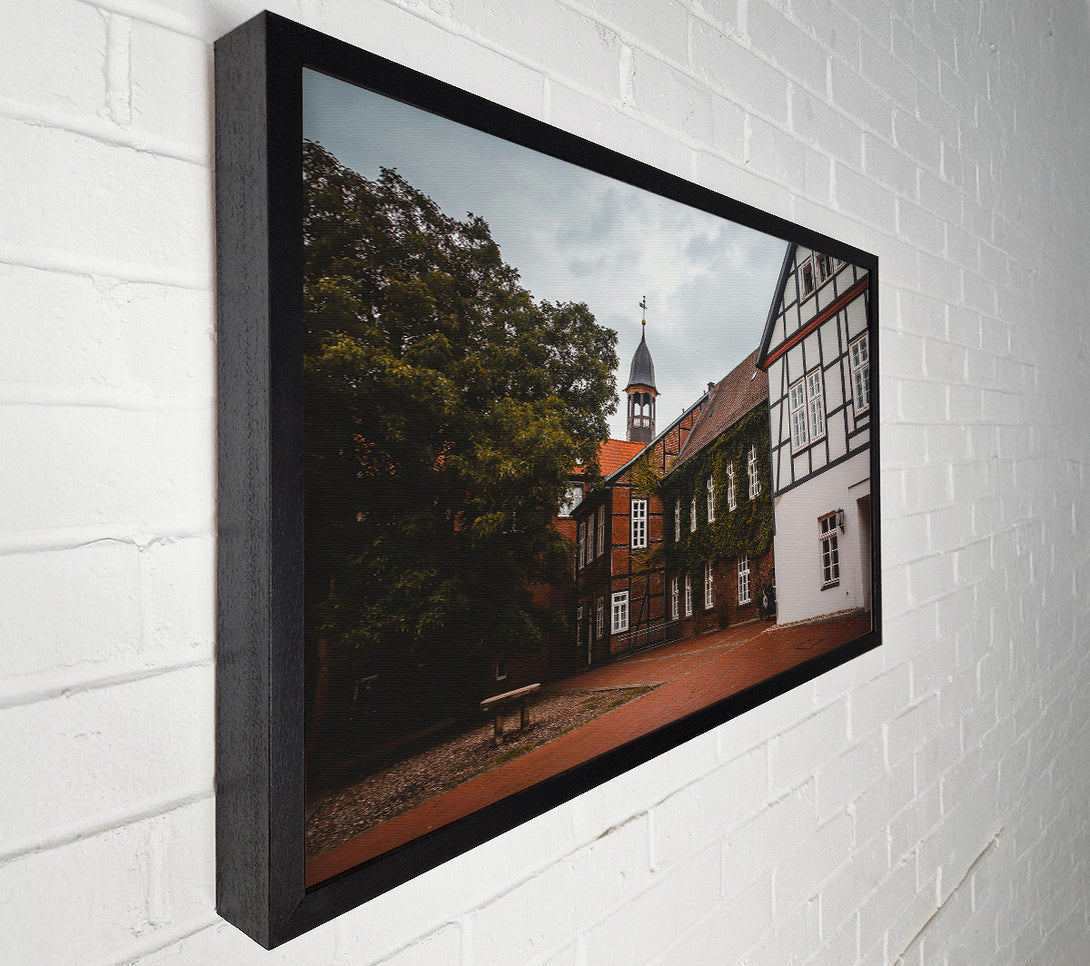  A Canvas Print of Red Brick Courtyard Canvas Wall Art