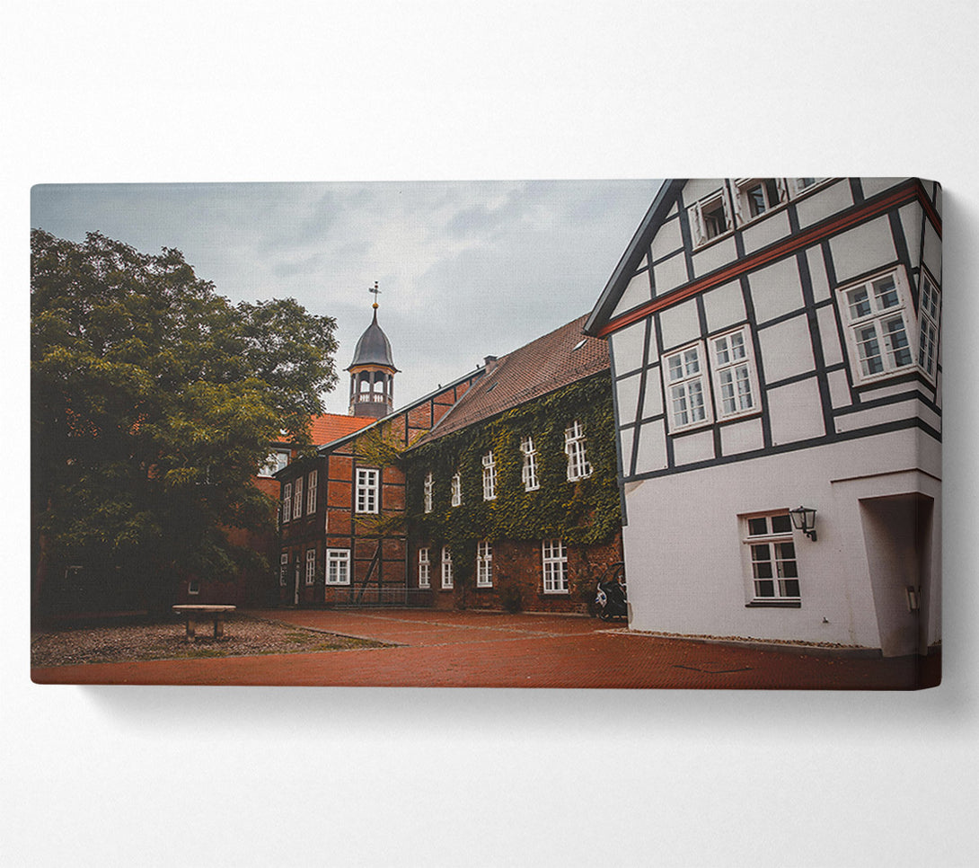 A Canvas Print of Red Brick Courtyard Canvas Wall Art