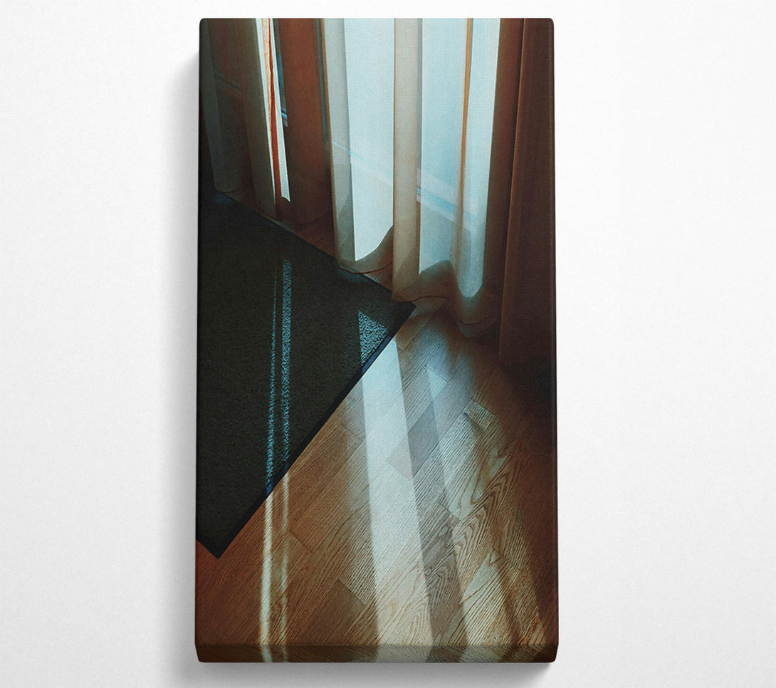  A Canvas Print of Light Through Tan Curtains Canvas Art