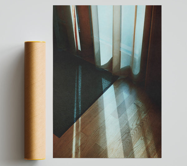 Light Through Tan Curtains Giclee Print