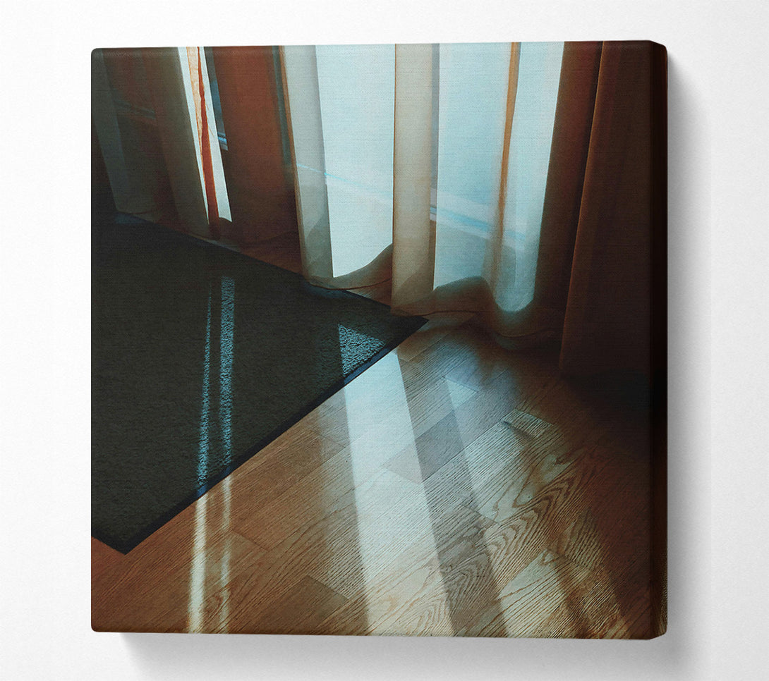  A Canvas Print of Light Through Tan Curtains Canvas Art