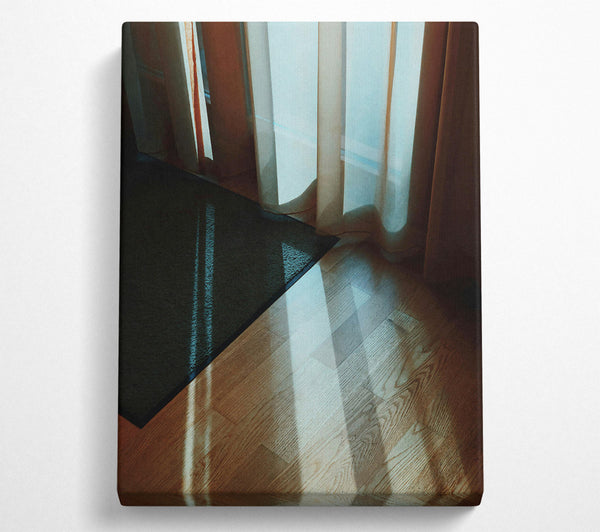  A Canvas Print of Light Through Tan Curtains Canvas Art