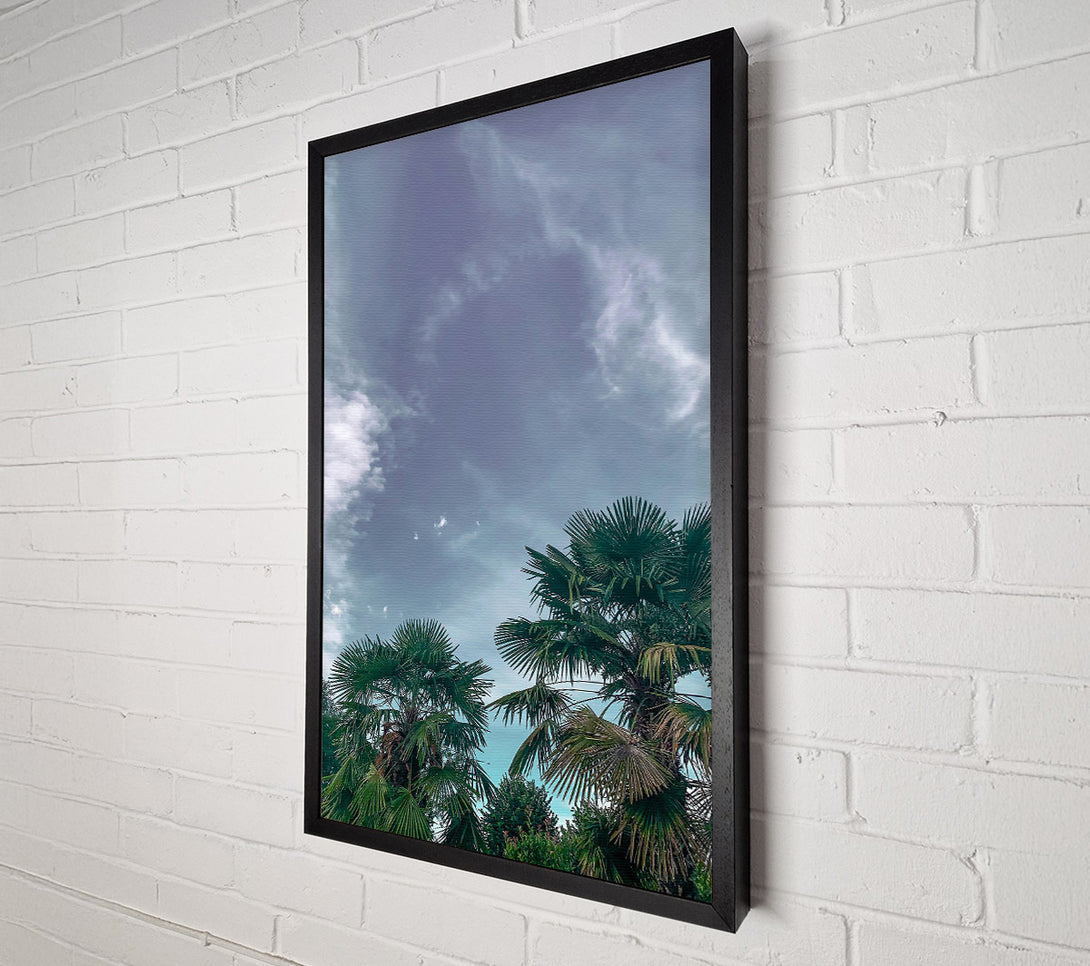  A Canvas Print of Pale Blue Palms Canvas Wall Art