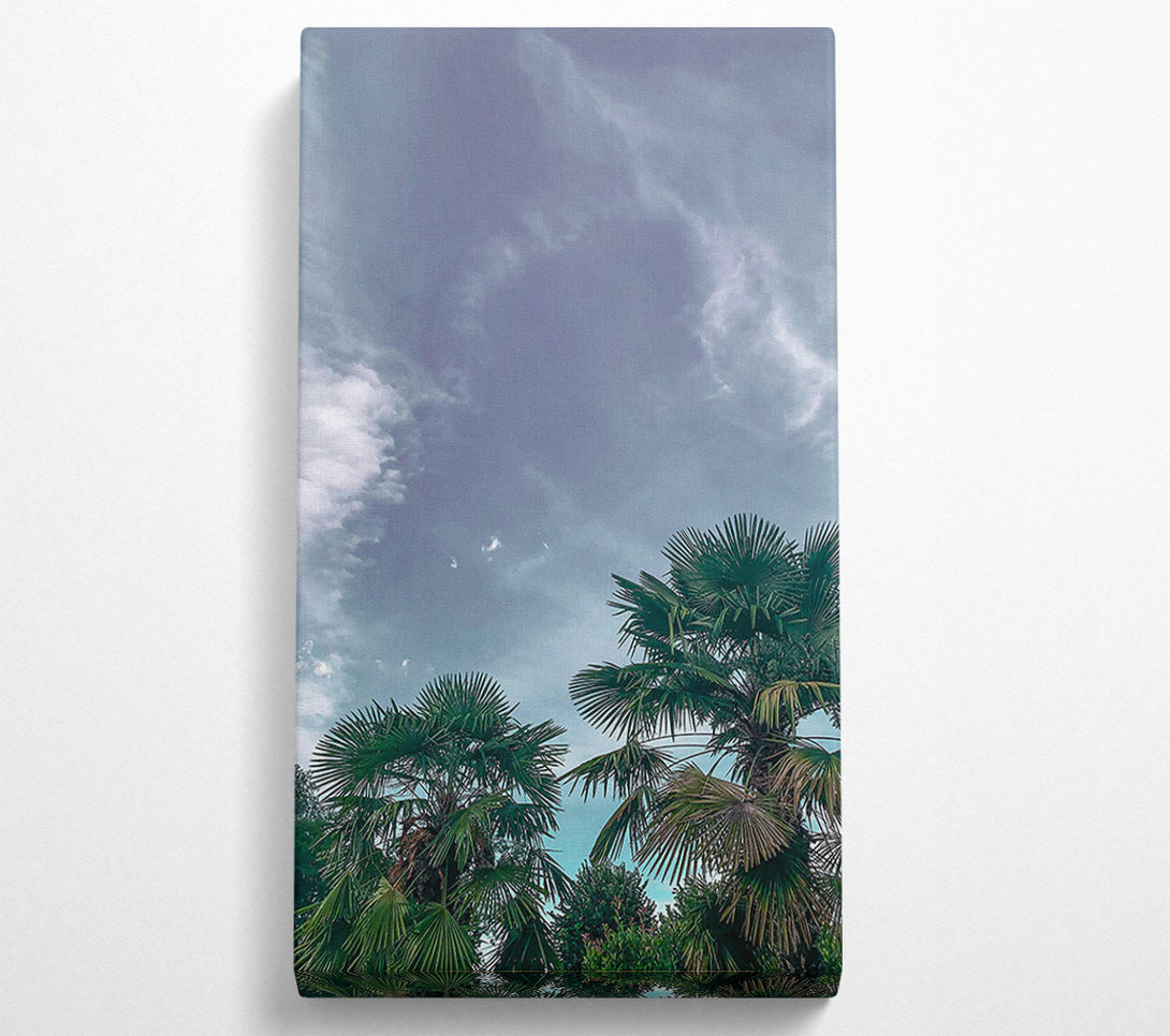  A Canvas Print of Pale Blue Palms Canvas Wall Art