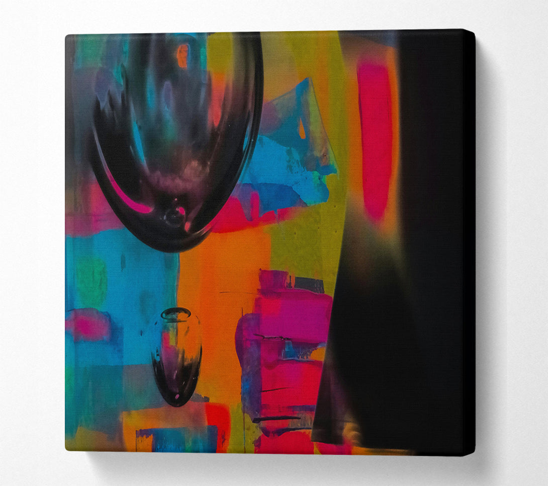  A Canvas Print of Orange Glass Reflections Canvas Print
