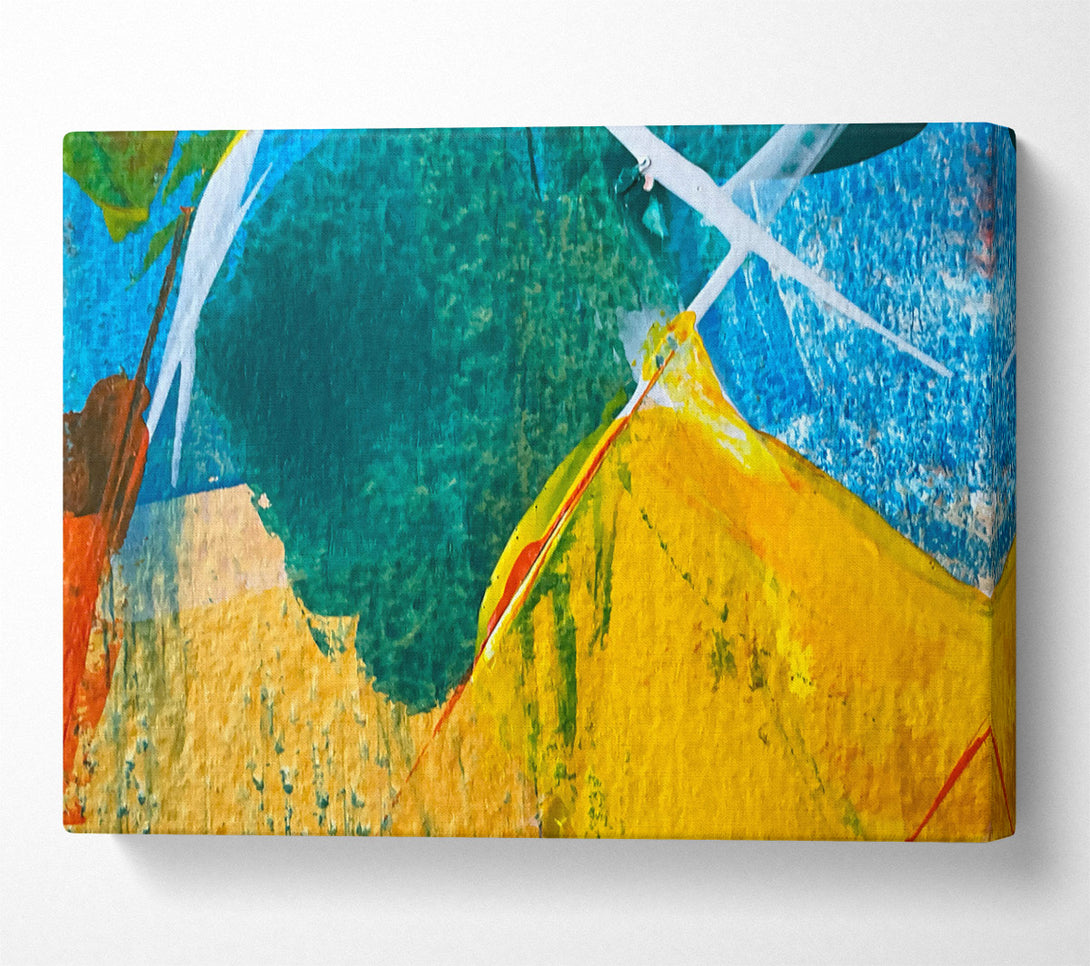  A Canvas Print of Golden Abstract Strokes Canvas Art