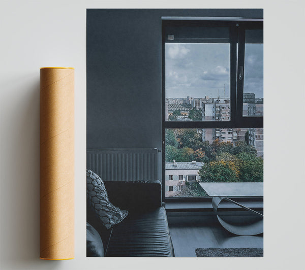 Grey City View Poster