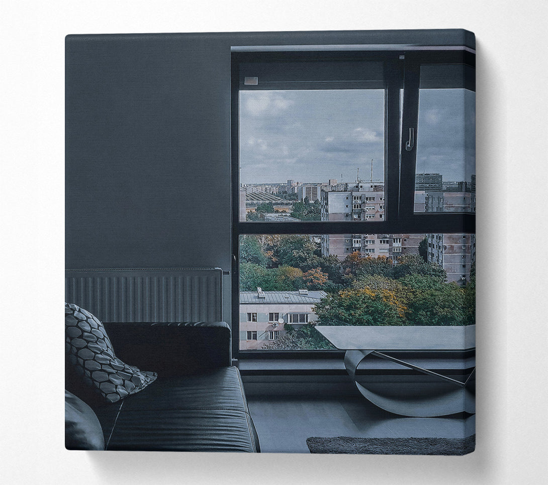  A Canvas Print of Grey City View Canvas Wall Art