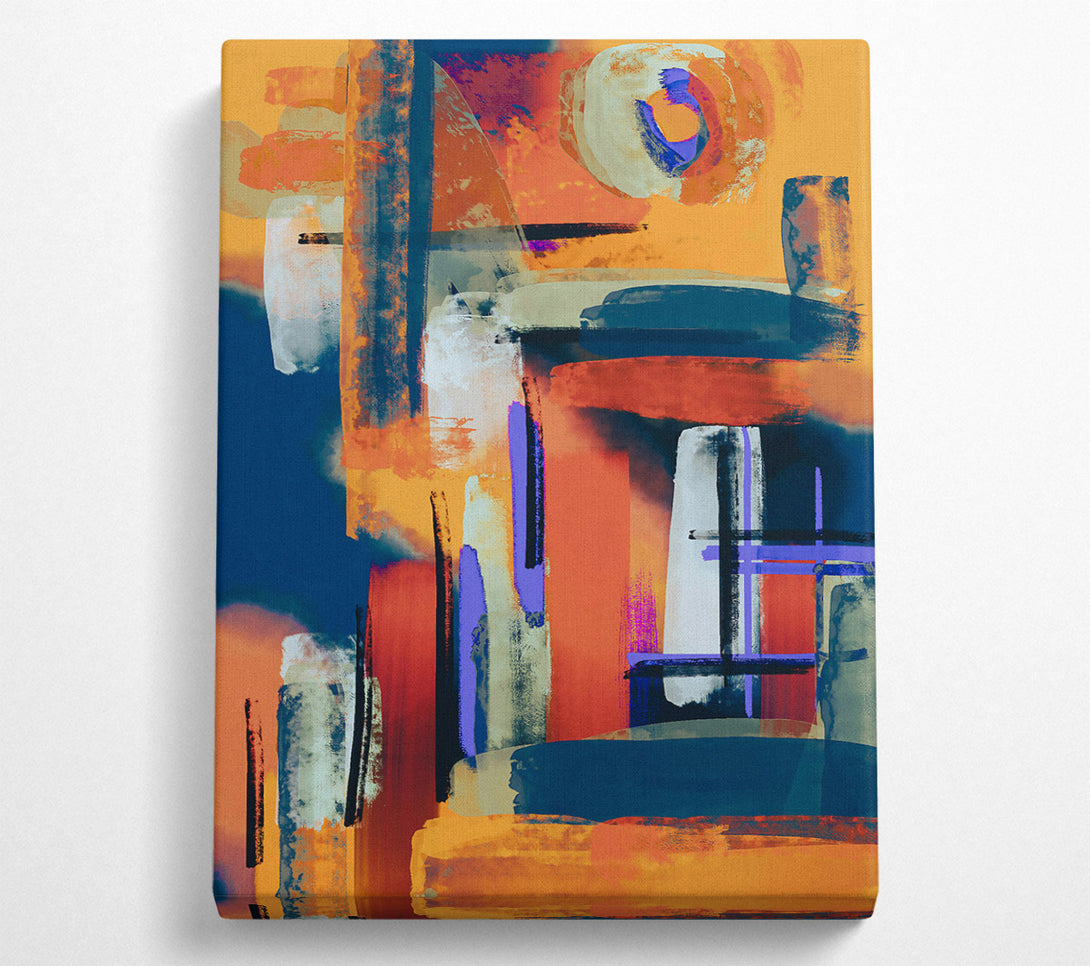  A Canvas Print of Golden Abstract Strokes Canvas Art