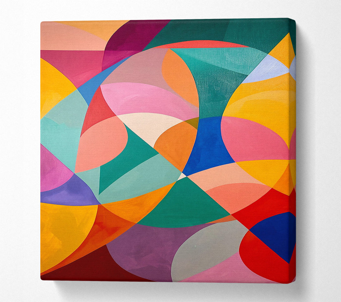  A Canvas Print of Teal Geometric Dance Canvas Print