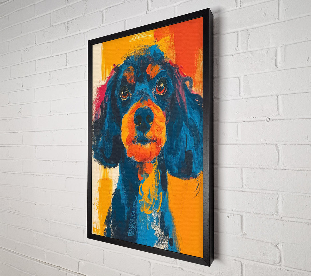  A Canvas Print of Brushstroke Dog Colour Canvas Print