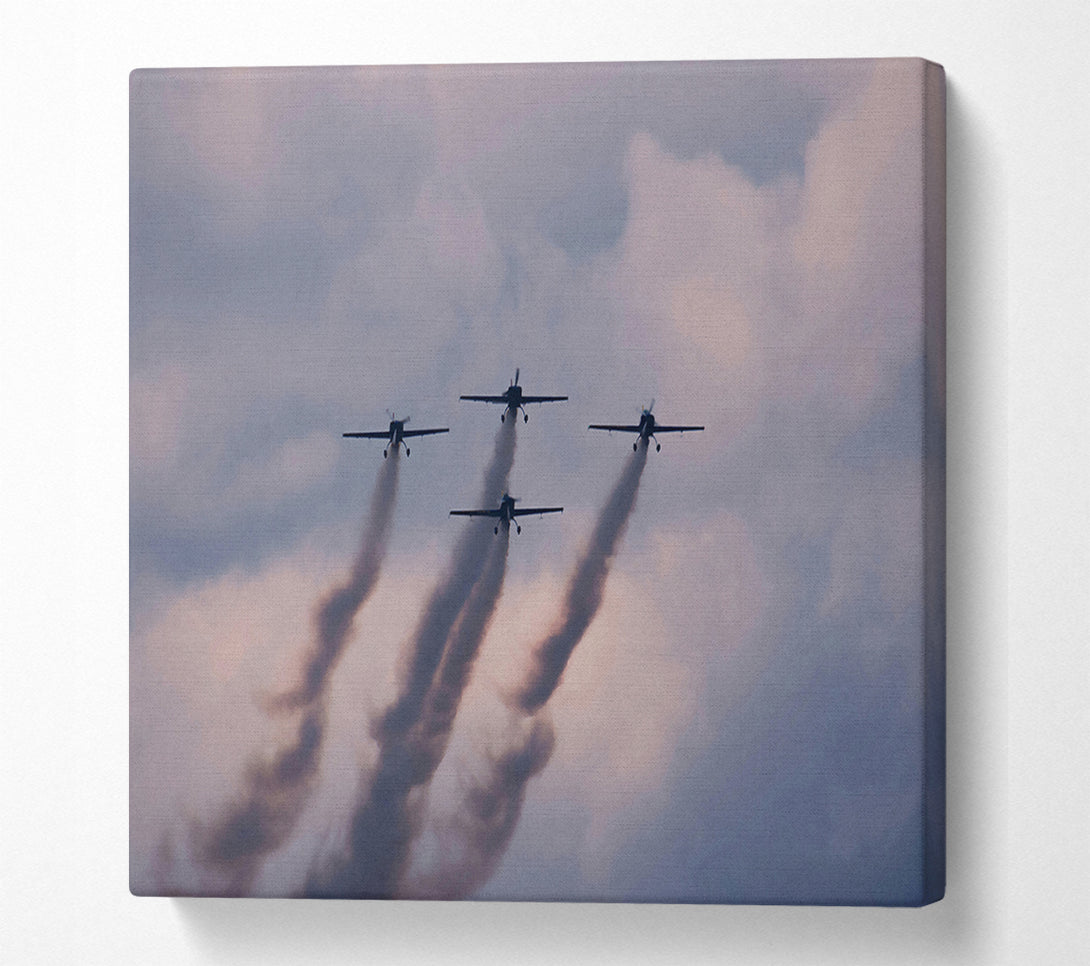  A Canvas Print of Gray Smoke Formations Canvas Wall Art