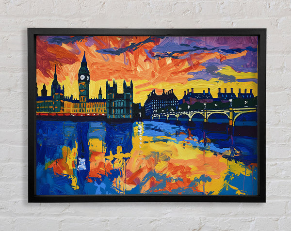 Brushstroke London Framed Print