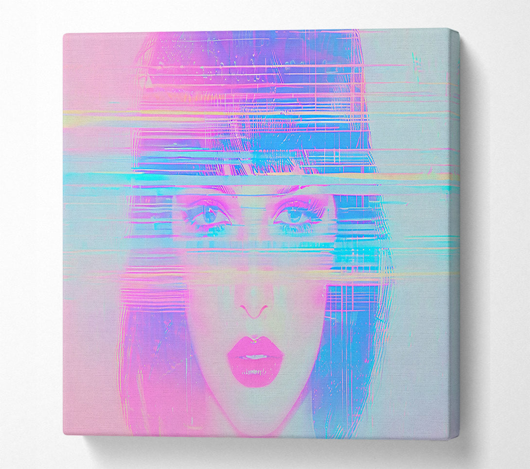  A Canvas Print of Blue Glitch Dream Canvas Art