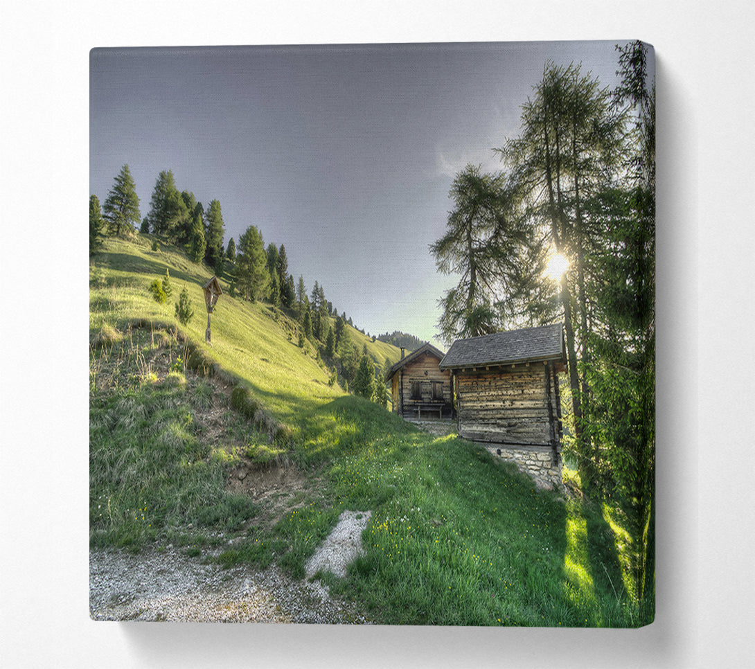  A Canvas Print of Golden Meadow Cabin Canvas Print