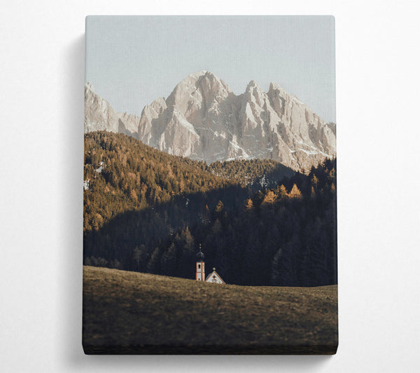  A Canvas Print of White Chapel In The Pines Canvas Art