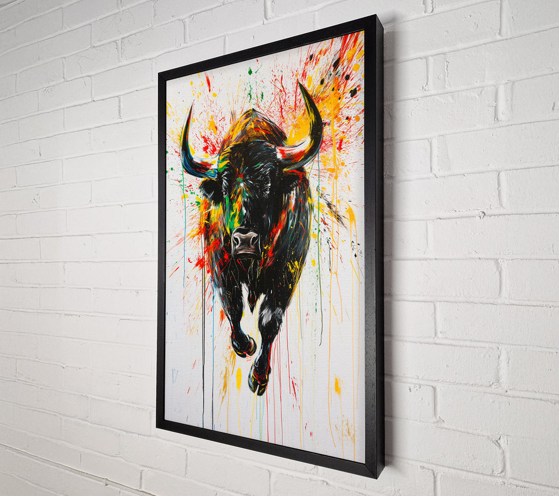  A Canvas Print of Bull Colour Splash Canvas Print