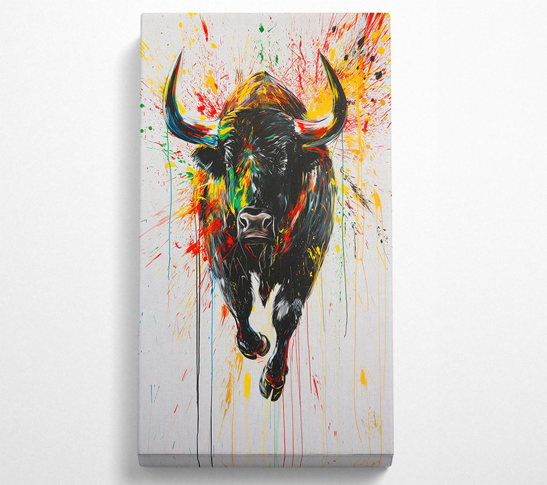  A Canvas Print of Bull Colour Splash Canvas Print