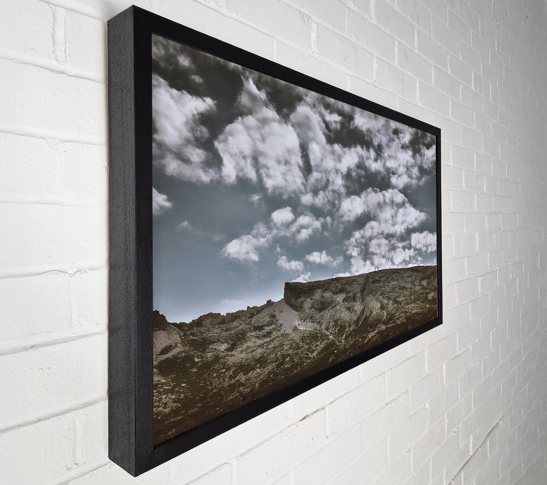  A Canvas Print of Grey Skies Over Rock Canvas Print