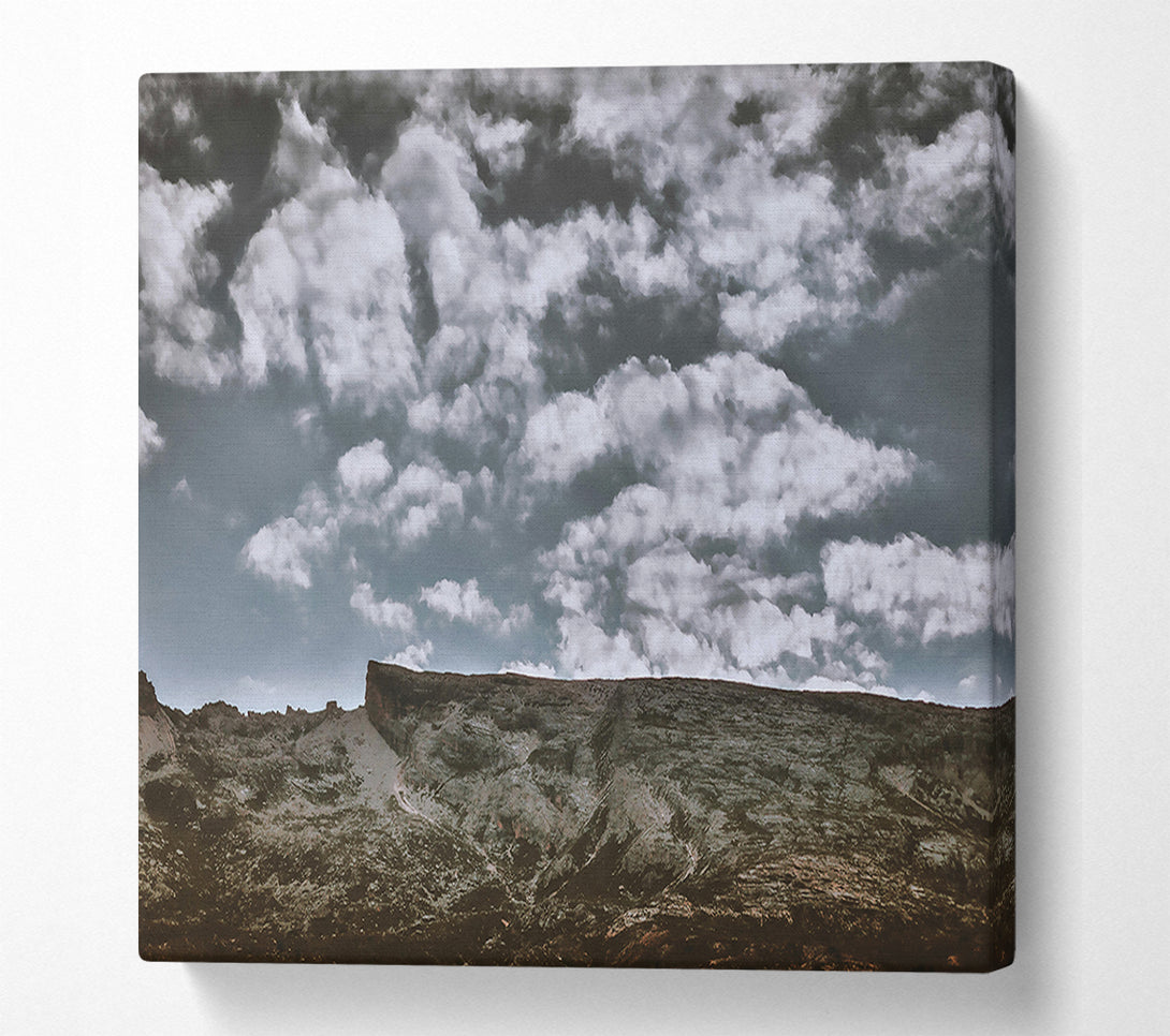  A Canvas Print of Grey Skies Over Rock Canvas Print