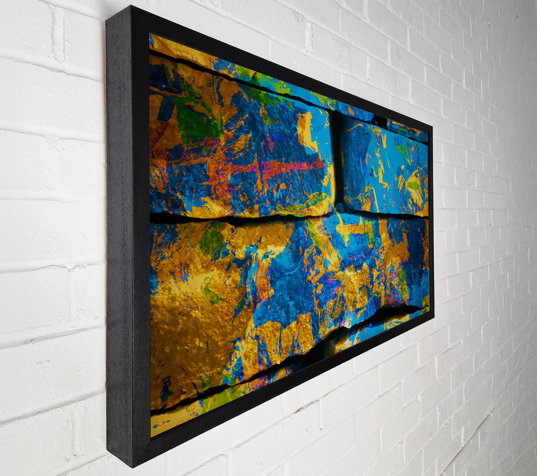  A Canvas Print of Blue And Gold Bricks Canvas Wall Art