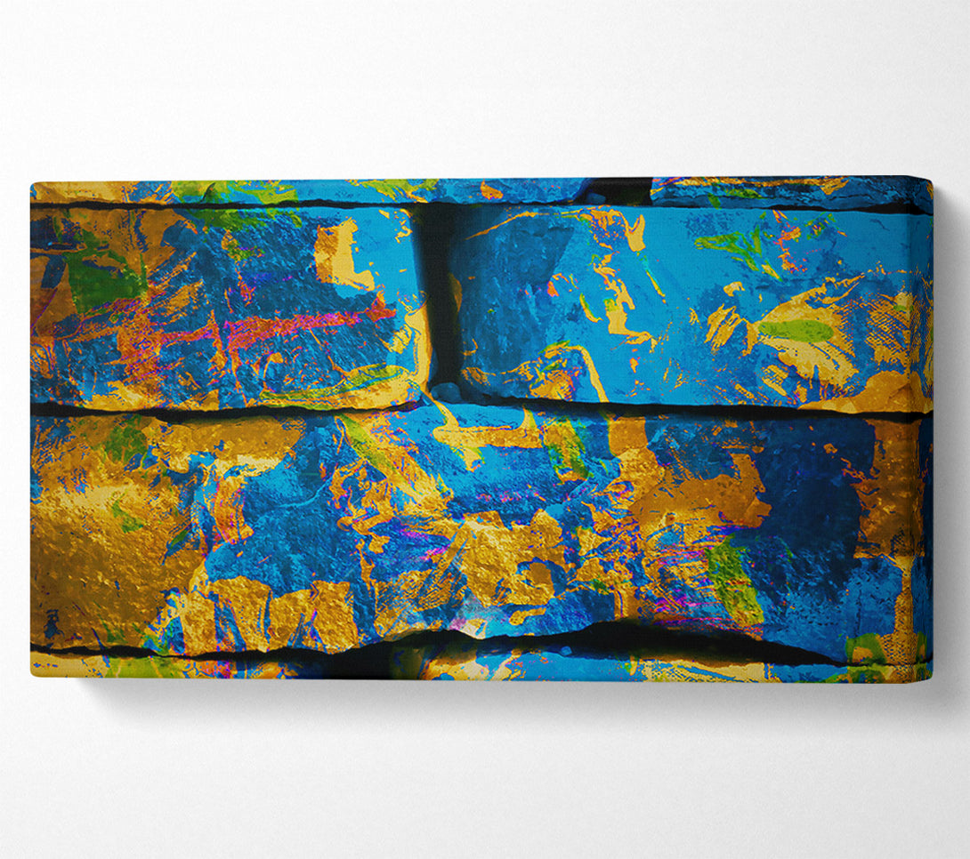  A Canvas Print of Blue And Gold Bricks Canvas Wall Art