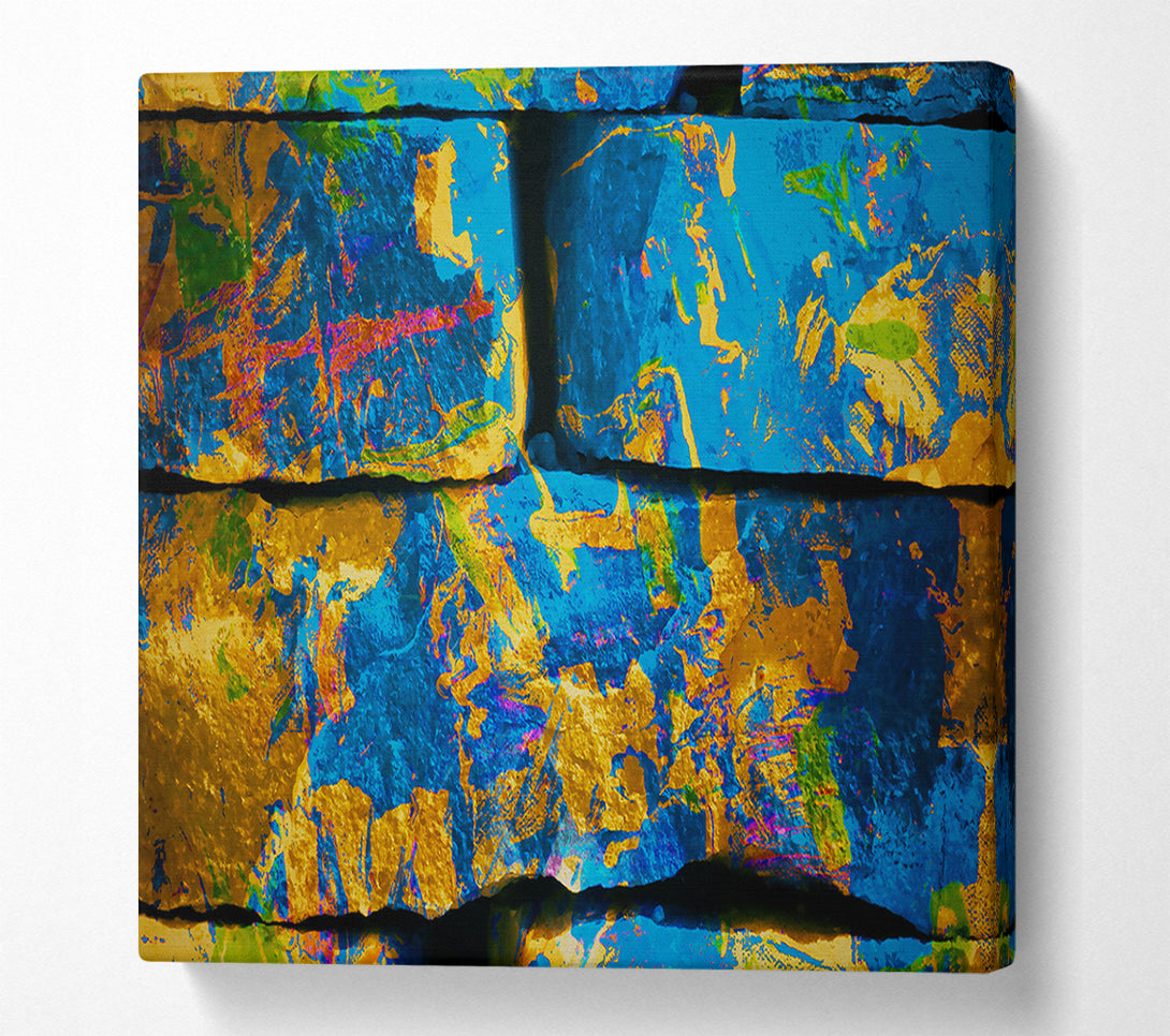  A Canvas Print of Blue And Gold Bricks Canvas Wall Art