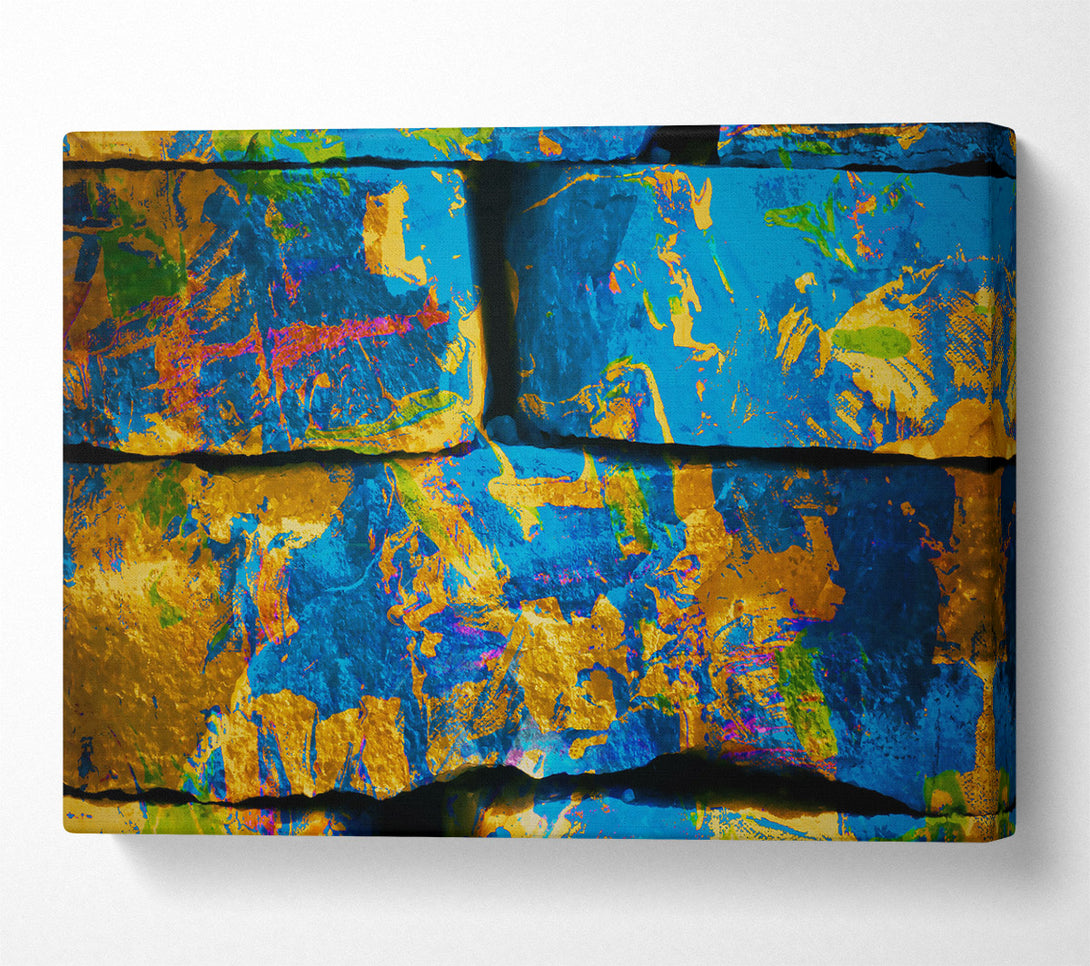  A Canvas Print of Blue And Gold Bricks Canvas Wall Art