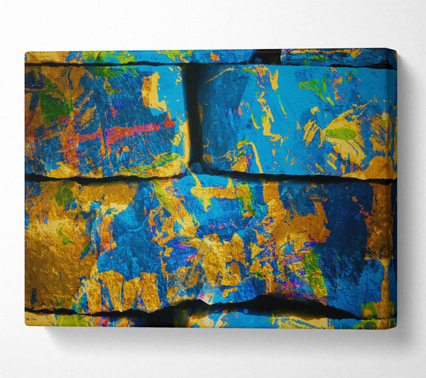  A Canvas Print of Blue And Gold Bricks Canvas Wall Art