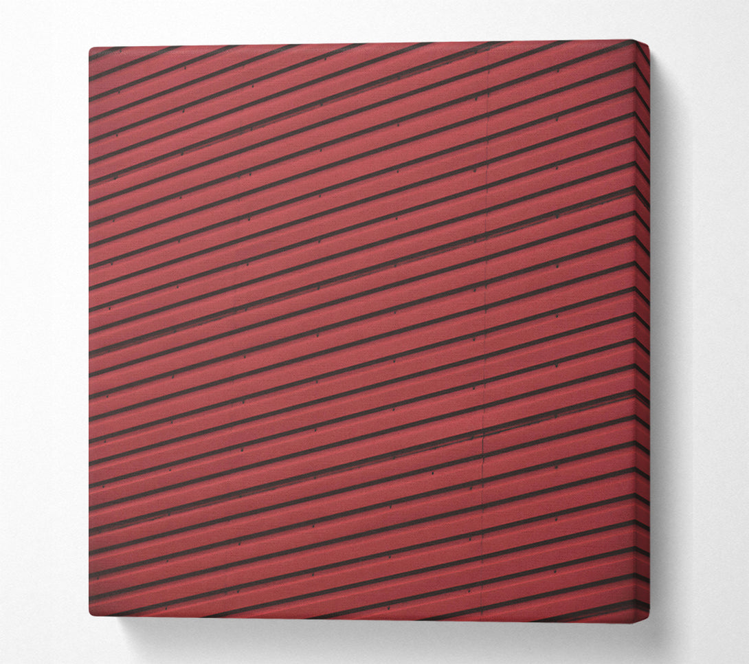  A Canvas Print of Crimson Corrugated Lines Canvas Wall Art