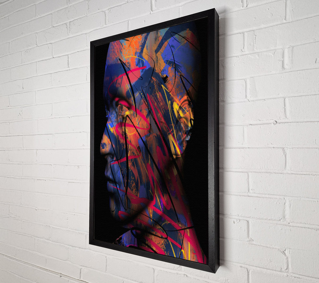  A Canvas Print of Crimson Abstract Portrait Canvas Art