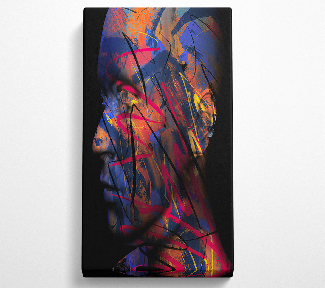  A Canvas Print of Crimson Abstract Portrait Canvas Art