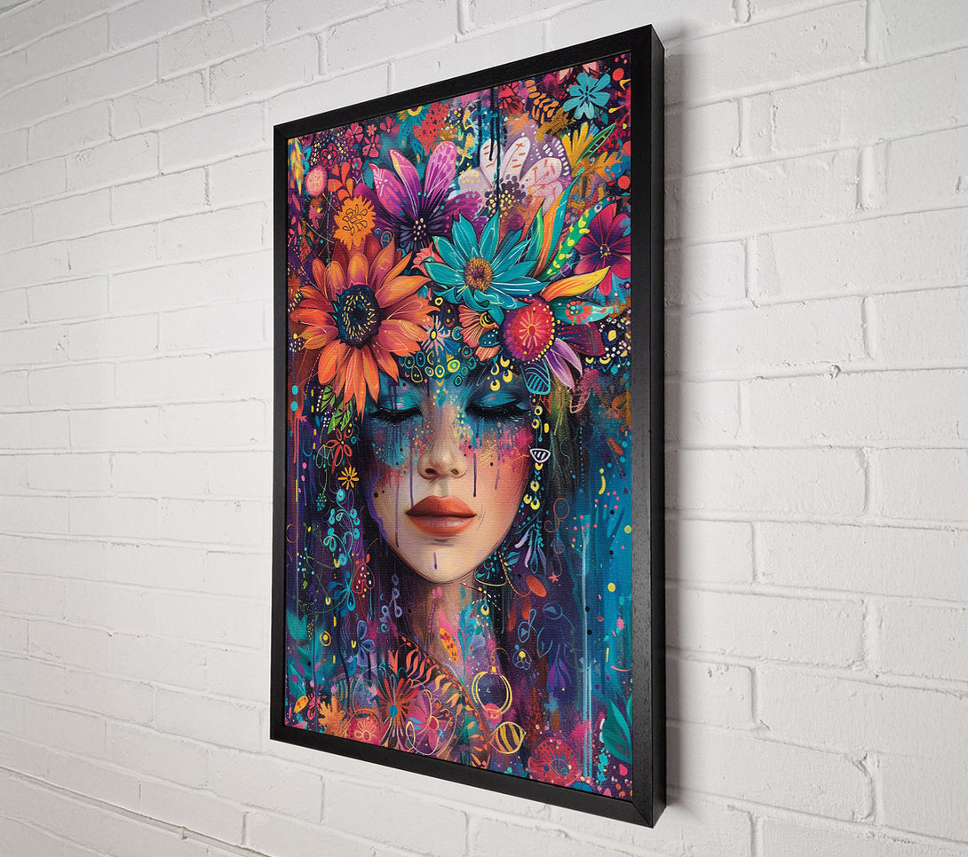  A Canvas Print of Bunch Of Flowers Head Canvas Art