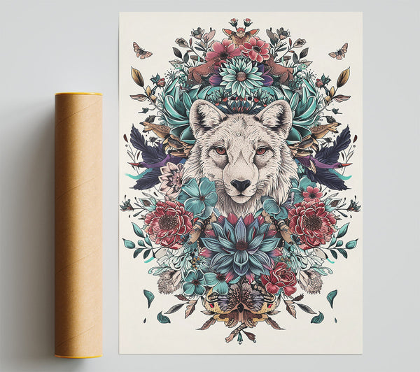 Crimson Wolf'S Bloom Print