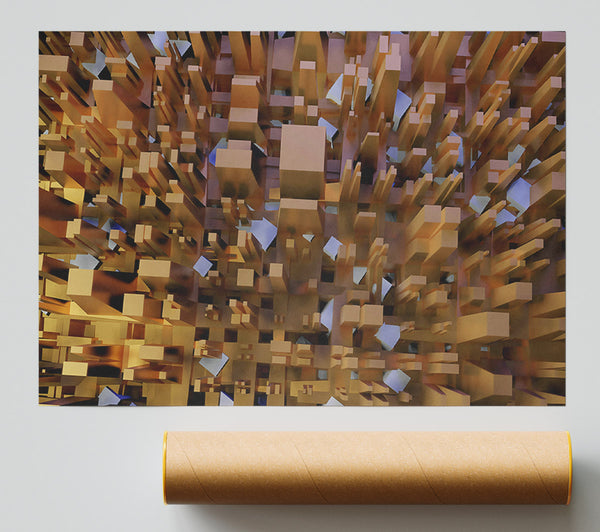 Golden Cityscape Dreamscape Poster