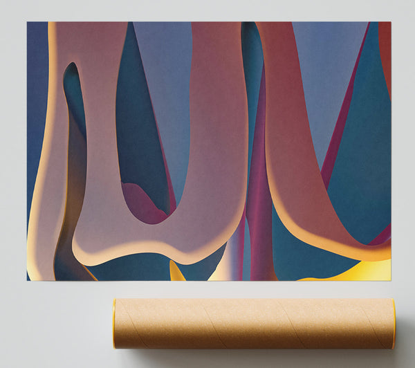 Azure Abstract Forms Giclee Print