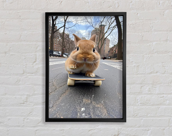 Bunny Skateboard Framed Print