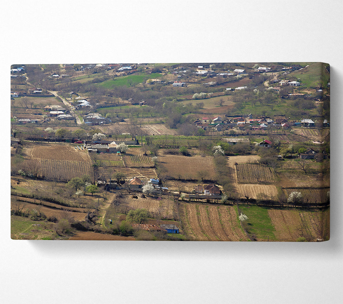  A Canvas Print of Brown Fields And Homes Canvas Print