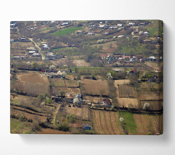  A Canvas Print of Brown Fields And Homes Canvas Print