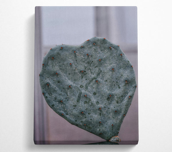  A Canvas Print of Teal Prickly Heart Canvas Art
