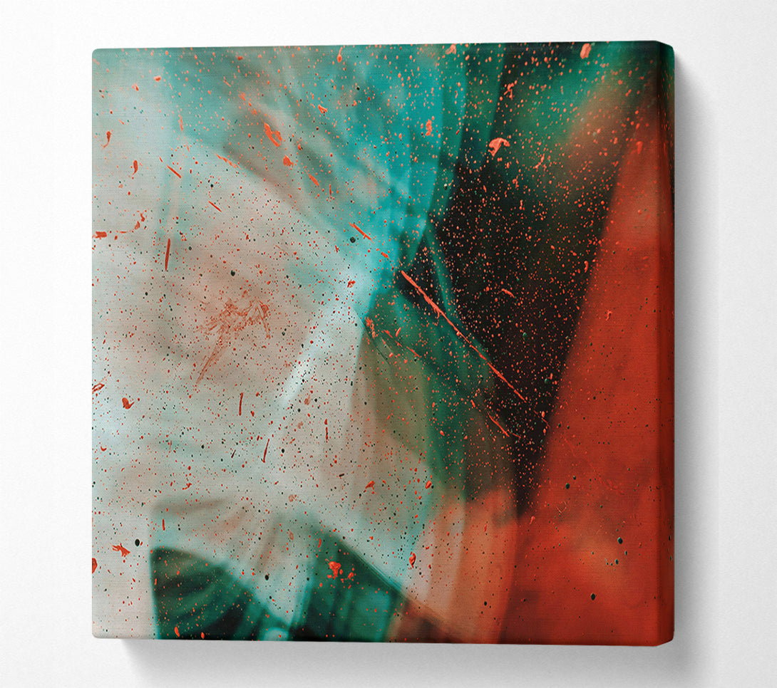  A Canvas Print of Teal And Rust Abstract Canvas Art