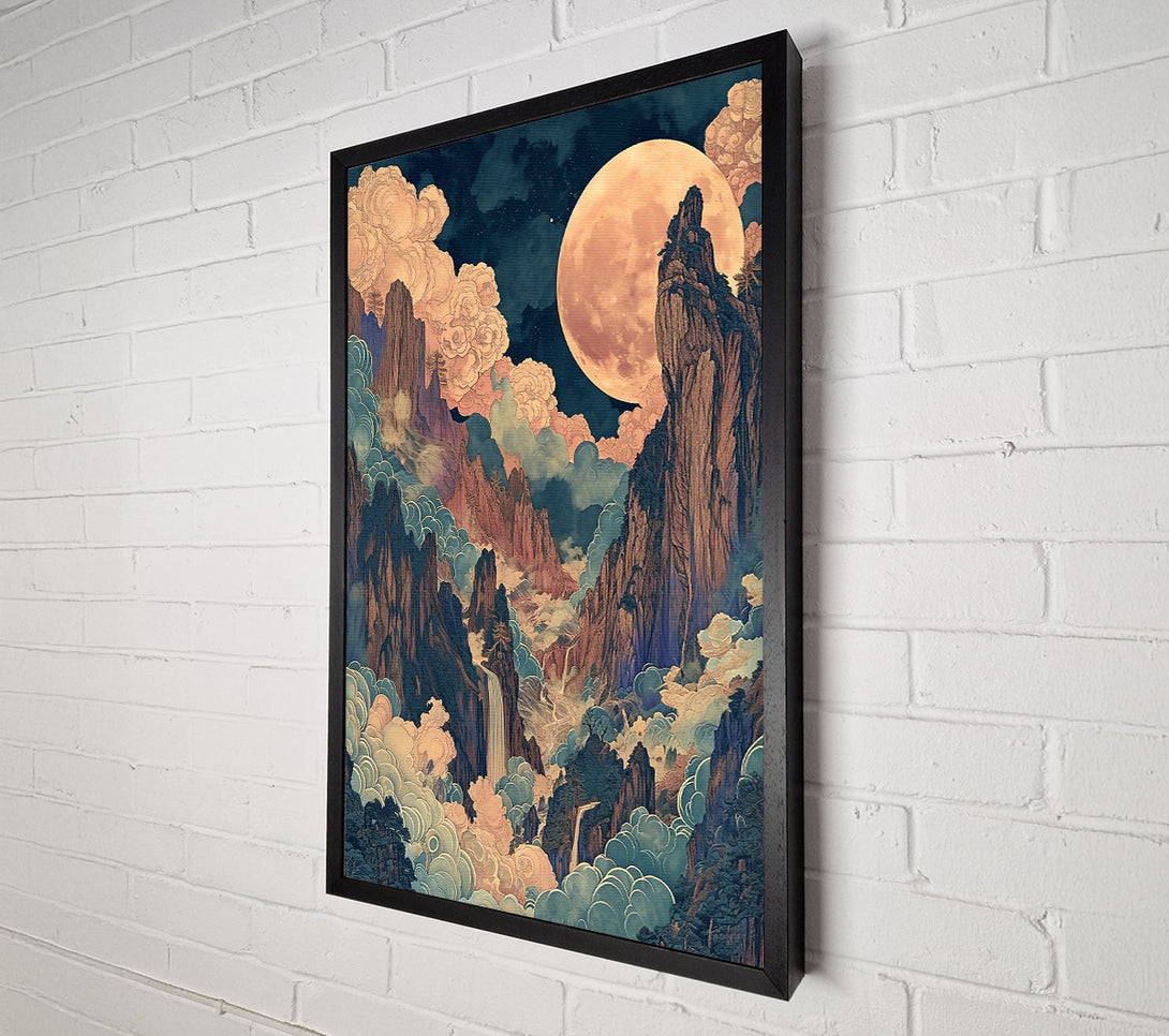  A Canvas Print of Golden Moon Peaks Canvas Art