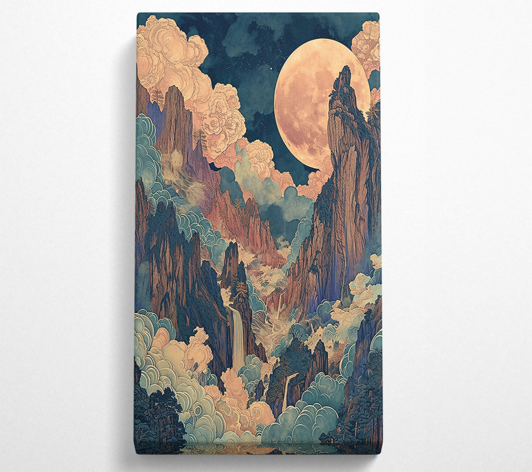  A Canvas Print of Golden Moon Peaks Canvas Art