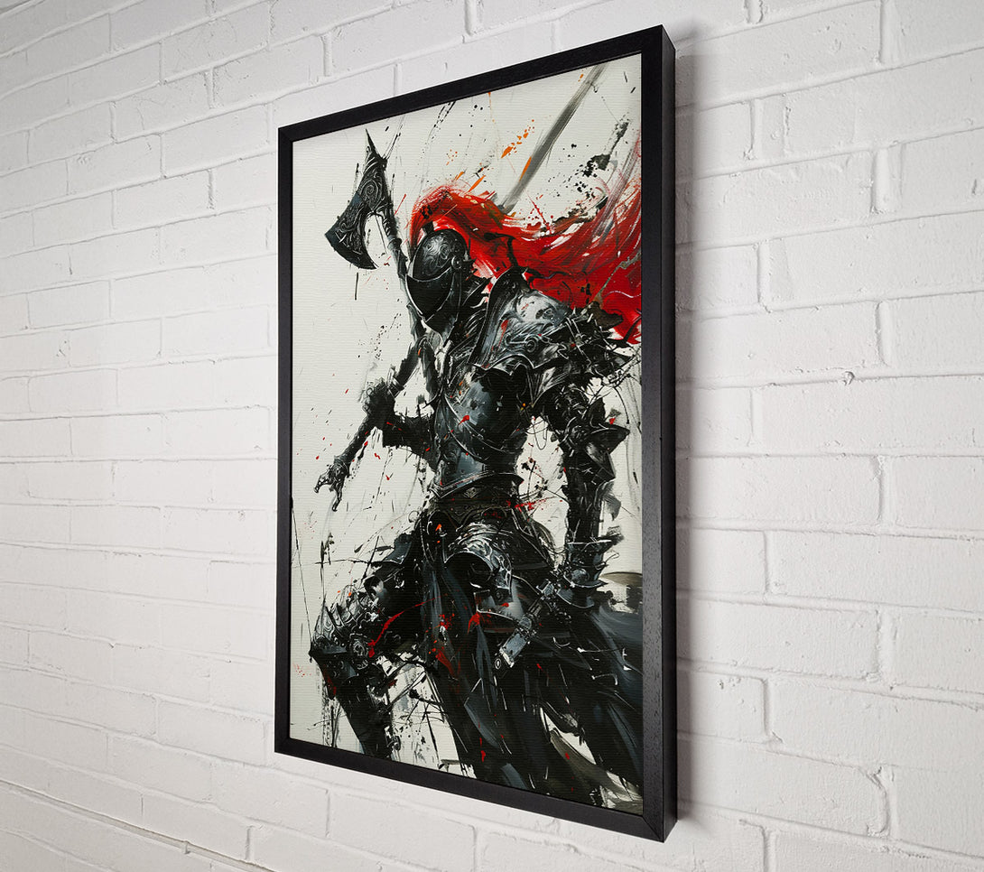  A Canvas Print of Crimson Knight'S Fury Canvas Art