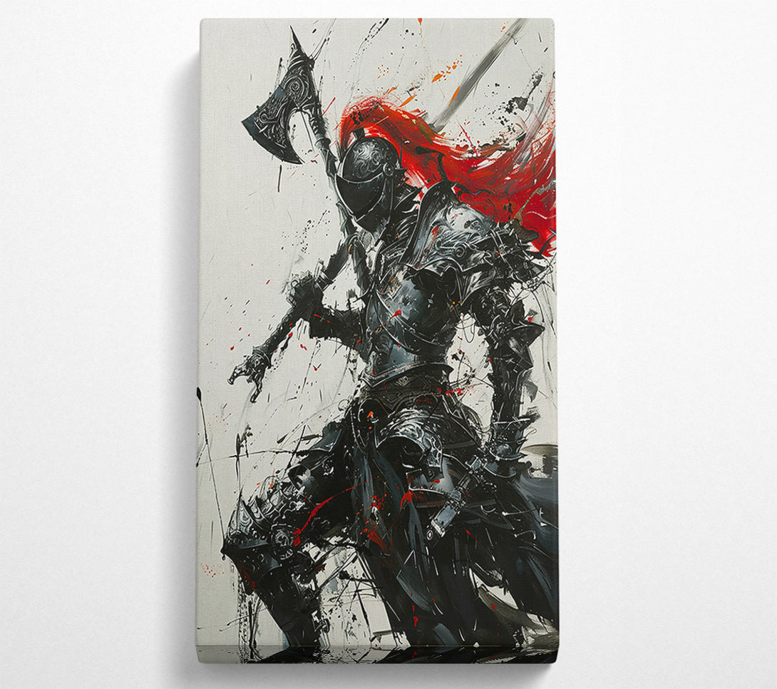  A Canvas Print of Crimson Knight'S Fury Canvas Art