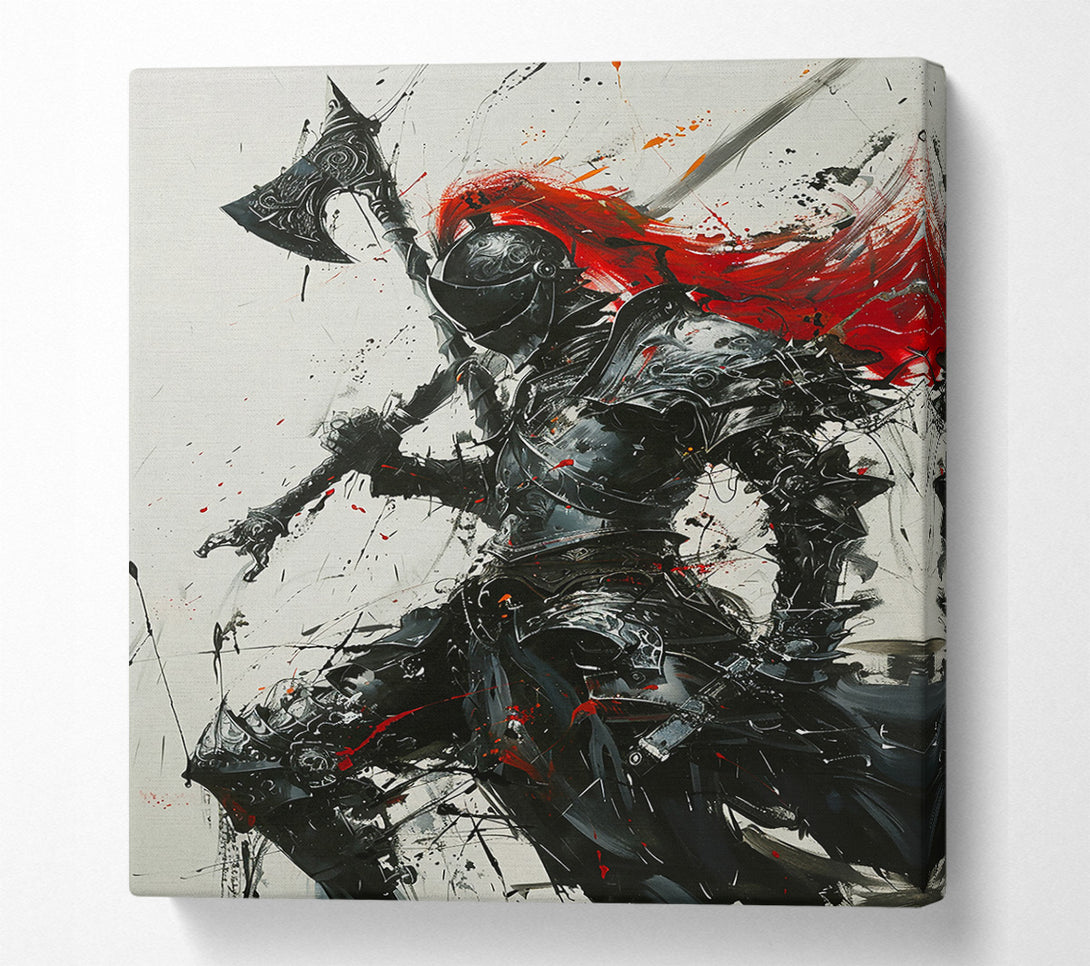  A Canvas Print of Crimson Knight'S Fury Canvas Art